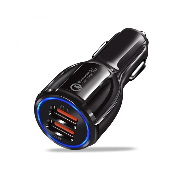 Зарядно за кола Universal Car Charger 2x USB Quick Charge 3.0, Черен