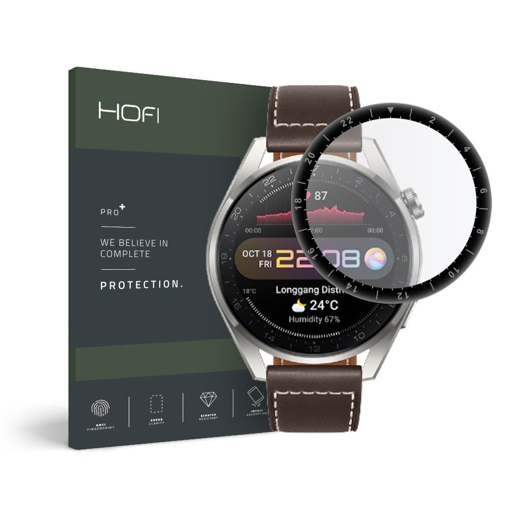 Стъклен протектор HOFI HYBRID GLASS за HUAWEI WATCH 3 PRO 48MM, Черен