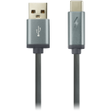 USB Кабел Canyon Type C, 1M, 2A, сив