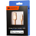 USB Кабел Canyon CNS-MFIC3 Lightning, MFI, certified by Apple, 1M, Golden