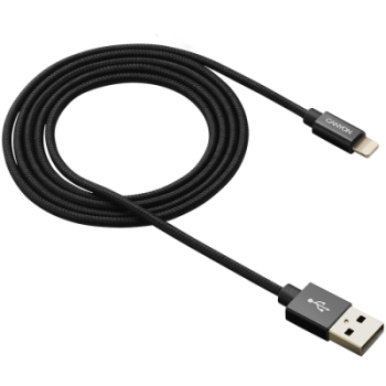USB Кабел Canyon CNS-MFIC3 Lightning, MFI, certified by Apple, 1M, Черен