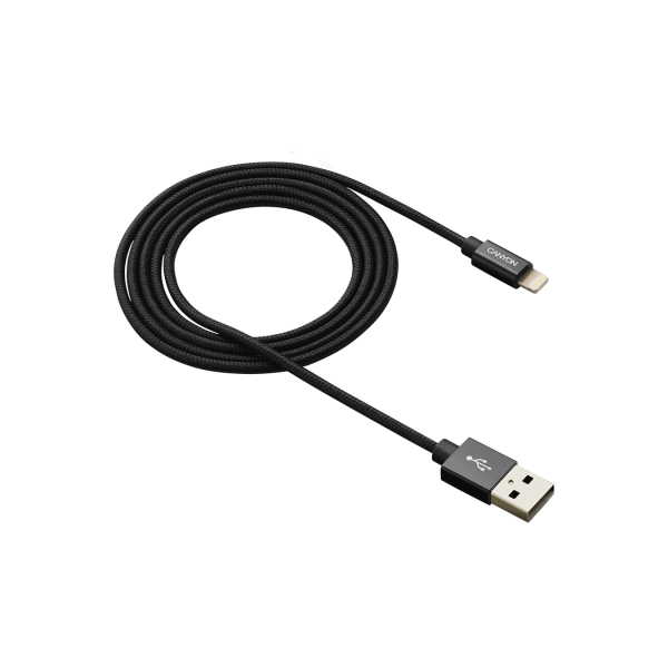 USB Кабел Canyon CNS-MFIC3 Lightning, MFI, certified by Apple, 1M, Черен