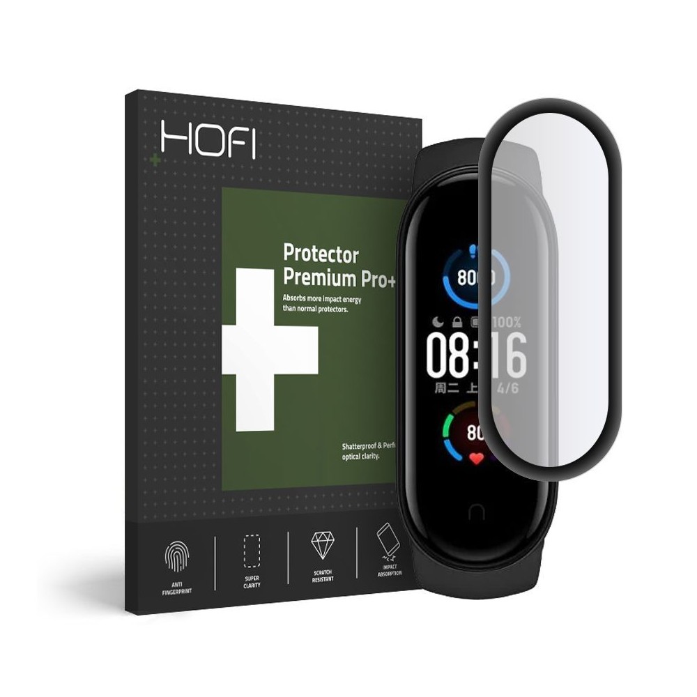Стъклен протектор HOFI HYBRID GLASS за XIAOMI MI SMART BAND 5, Черен