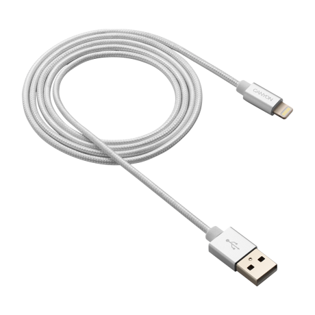 USB Кабел Canyon CNS-MFIC3 Lightning, MFI, certified by Apple, 1M, Pearl White