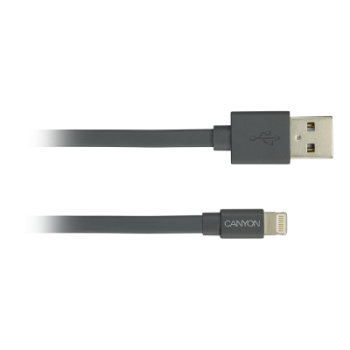 USB Кабел Canyon CNS-MFIC2 Lightning, MFI, certified by Apple, 1M, черен