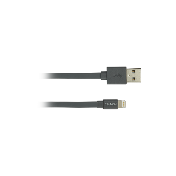 USB Кабел Canyon CNS-MFIC2 Lightning, MFI, certified by Apple, 1M, черен