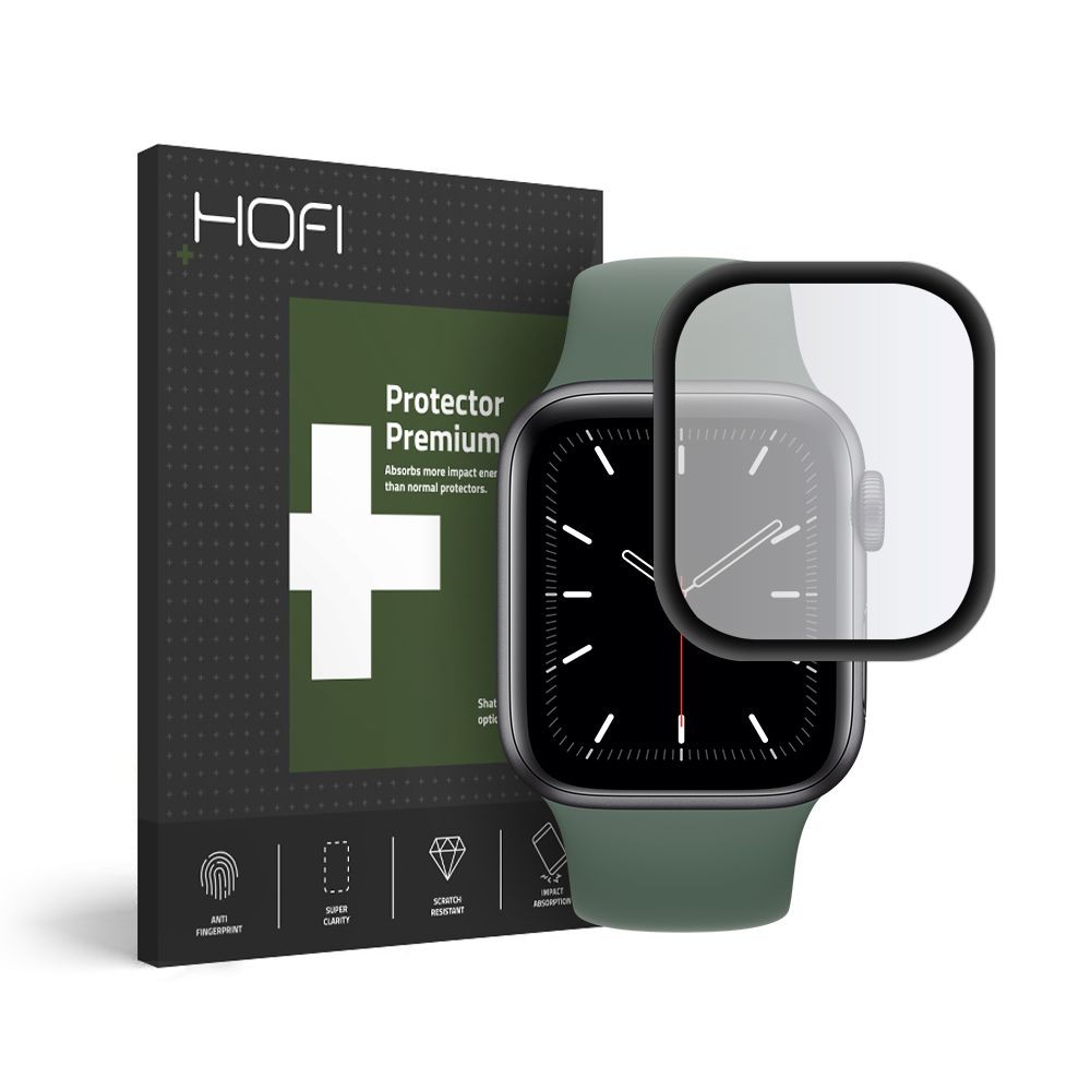 Стъклен протектор HOFI HYBRID GLASS за APPLE WATCH 4/5/6/SE (44MM), Черен