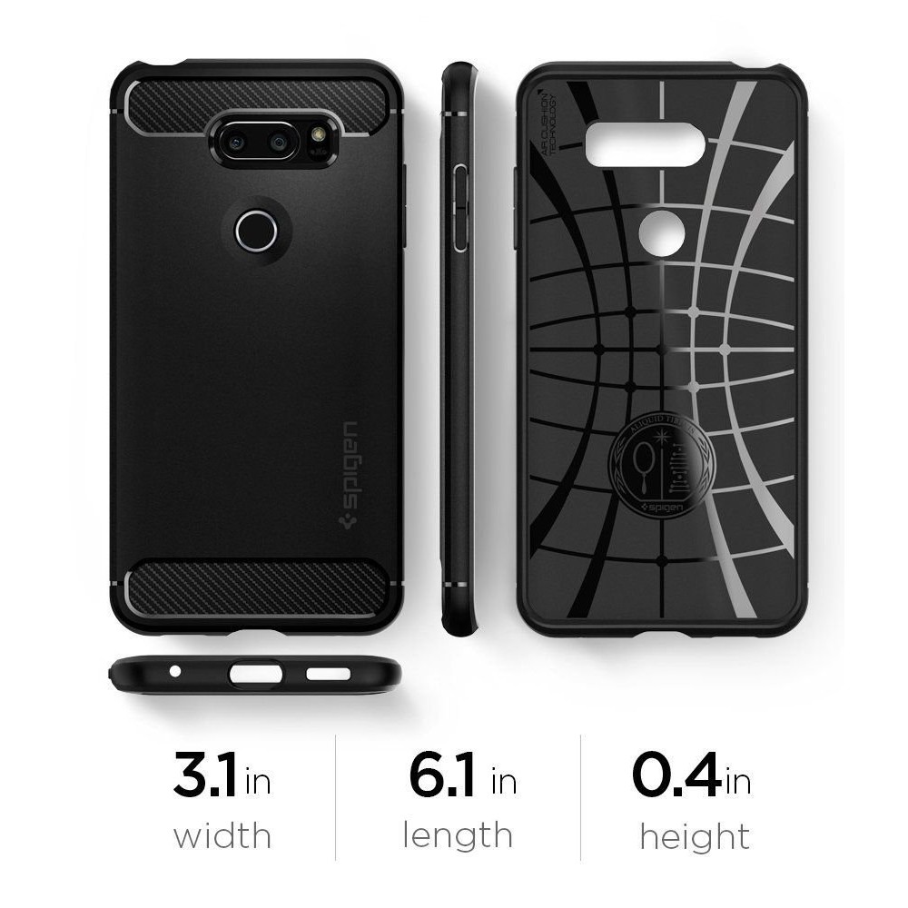 Spigen Rugged Armor удароустойчив силиконов (TPU) калъф за LG V30, Black