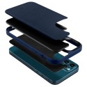 Калъф Spigen Ciel Leather Brick за iPhone 12/12 Pro, Navy