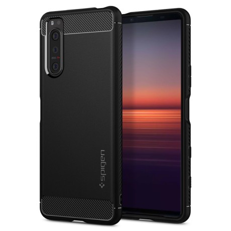 Калъф Spigen Rugged Armor за SONY Xperia 5 II, Matte Black