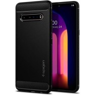 Spigen Rugged Armor удароустойчив силиконов (TPU) калъф за LG V60 Thinq, Black