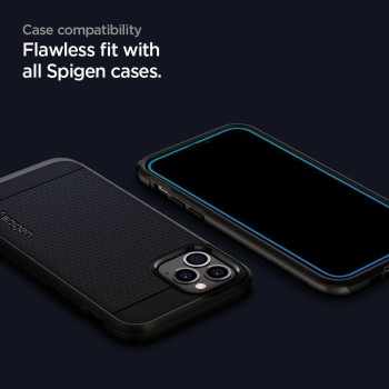 Стъклен Протектор  Spigen Glass FC за iPhone 12 Pro Max, Black