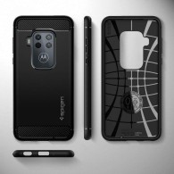 Spigen Rugged Armor дизайнерски удароустойчив кейс за Motorola One Zoom, Matte Black