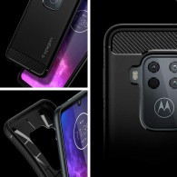 Spigen Rugged Armor дизайнерски удароустойчив кейс за Motorola One Zoom, Matte Black
