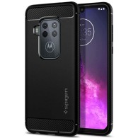 Spigen Rugged Armor дизайнерски удароустойчив кейс за Motorola One Zoom, Matte Black