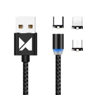 Wozinsky Magnetic кабел с магнитен накрайник с USB-C, MicroUSB и Lightning конектор