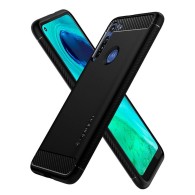 Spigen Rugged Armor удароустойчив силиконов (TPU) калъф за Motorola Moto G8, Matte Black