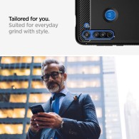 Spigen Rugged Armor удароустойчив силиконов (TPU) калъф за Motorola Moto G8, Matte Black