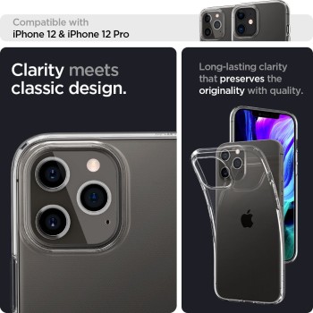 Калъф Spigen Liquid Crystal за iPhone 12 Pro Max, Crystal Clear