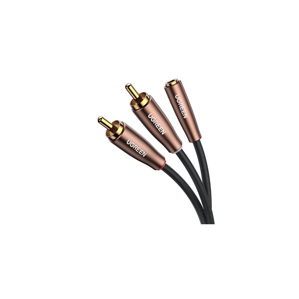 Аудио кабел Ugreen 3,5 mm mini jack (female) - 2RCA (male) 5m (AV198 60988), Кафяв