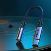 Адаптер за слушалки Ugreen 3,5 mm mini jack към USB Type C, 10cm, Черен