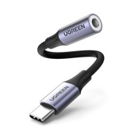 Адаптер за слушалки Ugreen 3,5 mm mini jack към USB Type C, 10cm, Черен