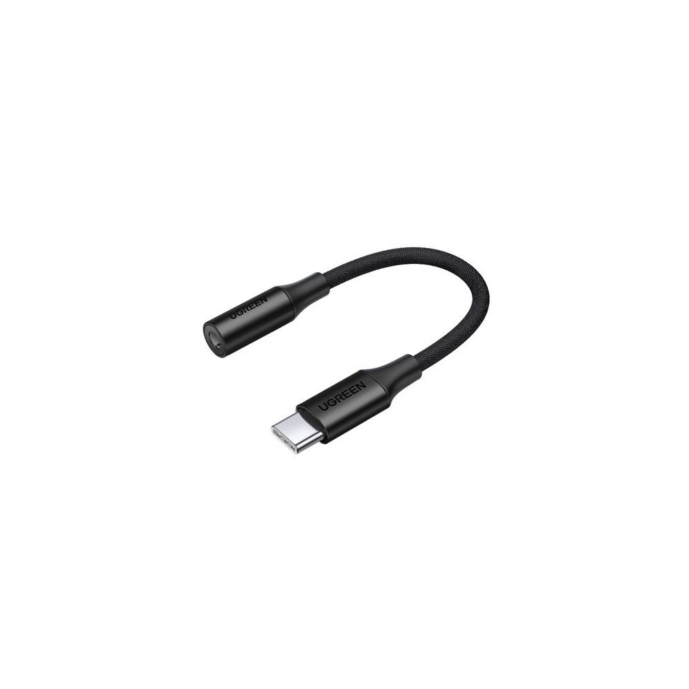 Адаптер за слушалки Ugreen 3,5 mm mini jack към USB Type C, 10cm, Черен