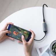 Адаптер Ugreen USB Type C 1000 Mbps Gigabit Ethernet external network (CM199), Сив