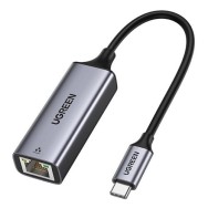 Адаптер Ugreen USB Type C 1000 Mbps Gigabit Ethernet external network (CM199), Сив