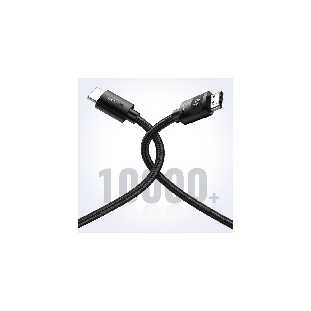 Кабел Ugreen HDMI 2.0 - HDMI 2.0 4K braid, 3m. (HD119 40102), Черен