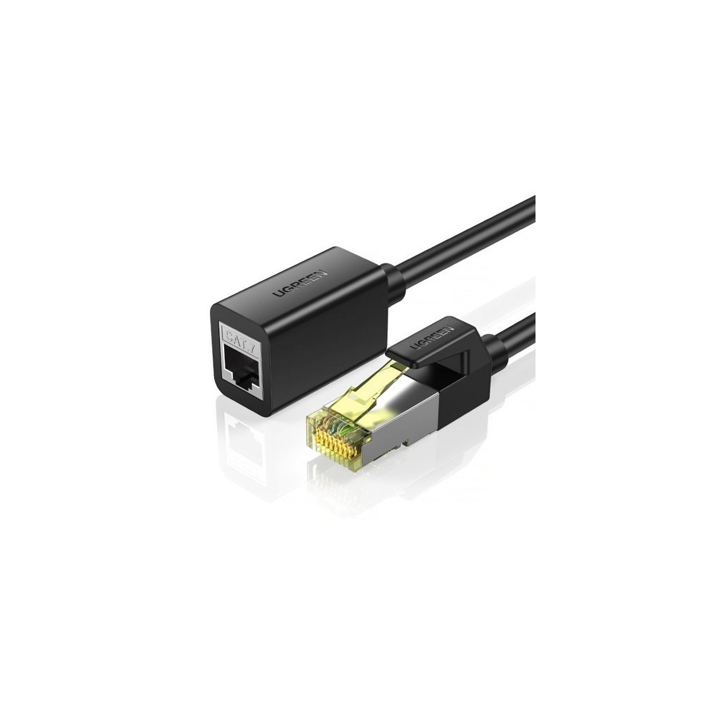 Кабел Ugreen extension cable Ethernet RJ45 Cat 7 10000 Mbps / 10 Gbps internet кабел 2m. (NW148), Черен