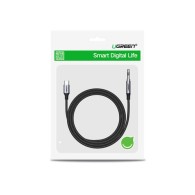 Кабел Ugreen stereo audio AUX cable 3,5 mm mini jack - Type C за smartphone 1m. Black (CM450 20192)
