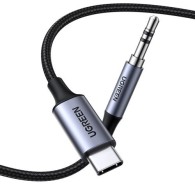 Кабел Ugreen stereo audio AUX cable 3,5 mm mini jack - Type C за smartphone 1m. Black (CM450 20192)