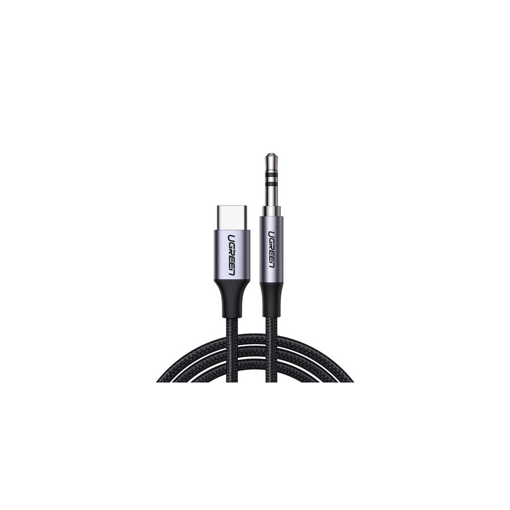 Кабел Ugreen stereo audio AUX cable 3,5 mm mini jack - Type C за smartphone 1m. Black (CM450 20192)