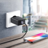 Кабел Ugreen USB Type C - Lightning MFI (Създаден за iPhone) 3A 1m (US304 60759), Черен