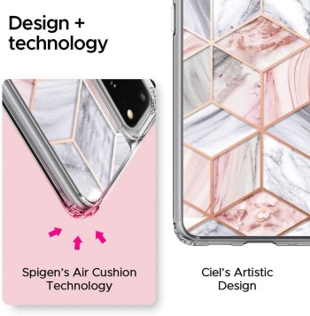 Spigen Ciel Etoile дизайнерски удароустойчив кейс за Samsung Galaxy S20+ Plus, Pink Marble