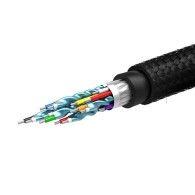 Кабел Ugreen High End HDMI 2.0 nylon braided 4K, 60Hz, 3D, 18Gbps, HDR, ARC Ethernet (HEC) 48 bit 1,5m. (HD118 40409), Черен