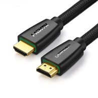 Кабел Ugreen High End HDMI 2.0 nylon braided 4K, 60Hz, 3D, 18Gbps, HDR, ARC Ethernet (HEC) 48 bit 1,5m. (HD118 40409), Черен