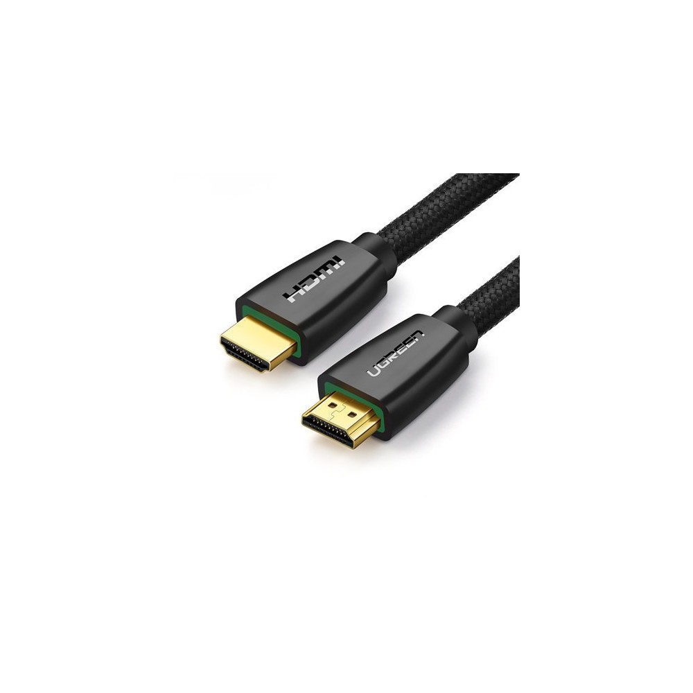Кабел Ugreen High End HDMI 2.0 nylon braided 4K, 60Hz, 3D, 18Gbps, HDR, ARC Ethernet (HEC) 48 bit 1,5m. (HD118 40409), Черен