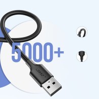 Кабел Ugreen micro USB, 2,4A, 480 Mbps 1,5m. (US289 60137), Черен