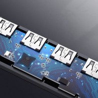 Хъб Ugreen USB - 4x USB 3.2 Gen 1, HUB със micro USB power port (CM219 70336), Сив