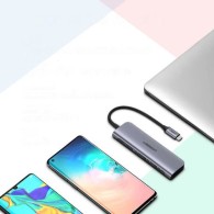 Мултифункционален хъб 6в1 Ugreen USB Type C - 2x USB 3.2 Gen 1 / USB Type C Power Delivery 100 W / HDMI 4K / SD and micro SD (TF