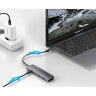 Мултифункционален хъб 6в1 Ugreen USB Type C - 2x USB 3.2 Gen 1 / USB Type C Power Delivery 100 W / HDMI 4K / SD and micro SD (TF
