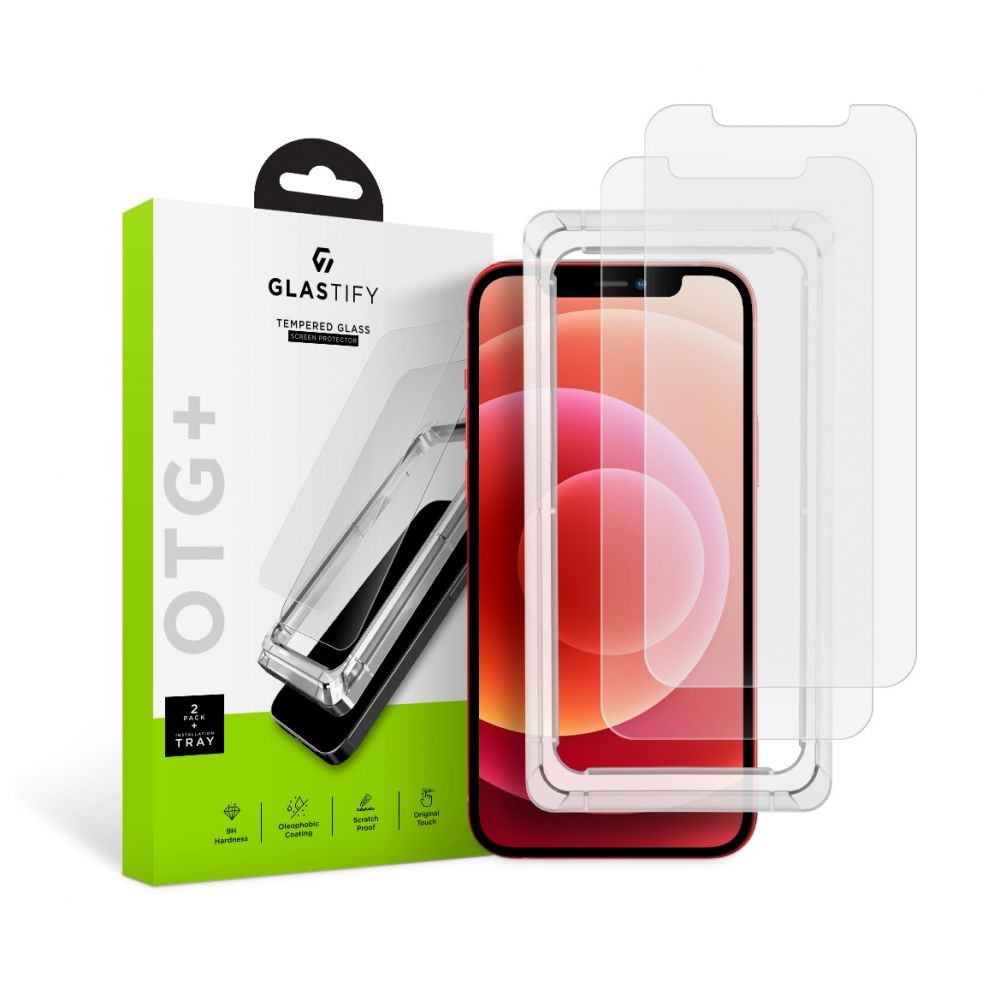 Стъклен протектор Glastify OTG+, 2-Pack за iPhone 12 / 12 Pro, Прозрачен