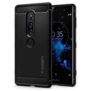 Spigen Rugged Armor удароустойчив силиконов (TPU) калъф за Sony Xperia Xz2 Premium, Black