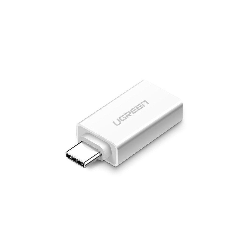 Адаптер Ugreen USB 3.0 (female) - USB Typ C (male) OTG (30155), Бял