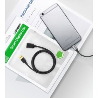Кабел Ugreen USB 3.0 (female) - USB 3.0 (male) extension cord 1,5m. (US129 30126), Черен