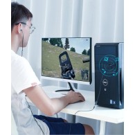 Кабел Ugreen 3,5mm mini jack (female) - 2x 3,5mm mini jack (male - microphone, headphones) AUX cable (AV140 20899), Черен