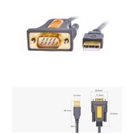 Кабел Ugreen USB - RS-232 (male)1m. (CR104 20210), Черен