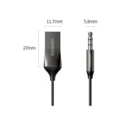 Адаптер- кабел Ugreen USB Wireless Bluetooth 5.0 AUX adapter jack cable (70601 CM309), Черен